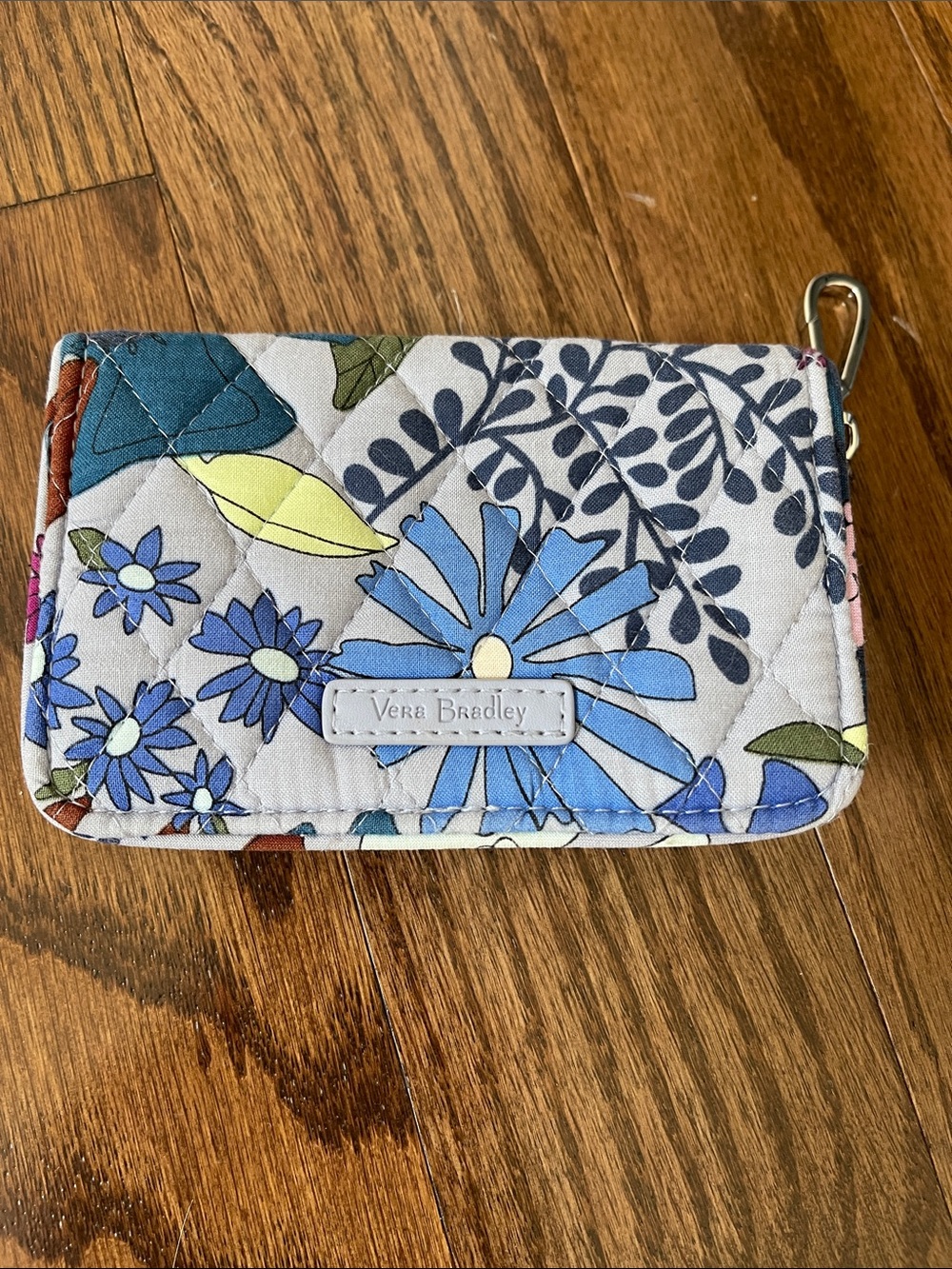 Vera Bradley Blue Floral Quilted Wristlet